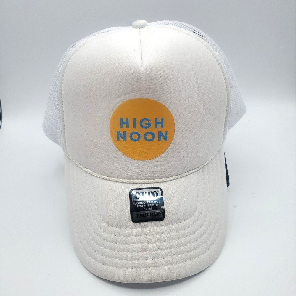 NEW '47 Brand x High Noon Flexfit Tech 110 Trucker Hat White Yellow Circle Logo